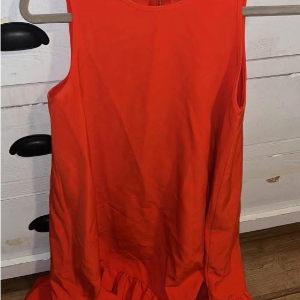 Vibrant Orange Sleeveless Dress